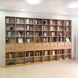 鲁班一木老榆木书架全实木落地书桌书柜组合简约带书架摆件定制书架带书柜 北美红橡木2.2cm木板每平米