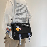 丛林鸟 ins潮牌斜挎包女日系大容量帆布书包森系文艺学生上课单肩邮差包