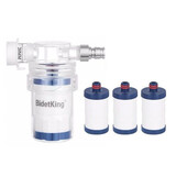 BidetKing洗衣机净水过滤器家用全自动滤水器前置去水垢水龙头活性炭 弹簧卡扣款+高级型滤芯3根