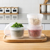 川岛屋葱花保鲜盒冰箱大蒜沥水收纳盒密封塑料水果盒食品储物盒保鲜碗 葱花保鲜盒(单只装)