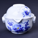 肖字和德手绘青花旅行功夫茶具套装一壶一杯快客茶壶户外便携整家用 国色天香青花-快客杯一壶一杯