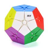 奇艺2阶五魔方十二面体异形贴纸黑色免贴纸磨砂面有教程儿童创意玩具 免贴纸彩色