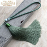 芠拉【芠拉】DIY饰品配件 中国结人造丝线流苏组合手把绳汽车挂件吊穗 浅绿色