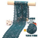 TTT彩色宽蕾丝花边辅料装饰黑色蕾丝边白布料衣服布料diy手工蕾丝带 19#墨绿【1米】 宽15cm