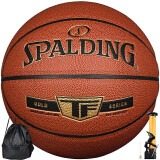 斯伯丁（SPALDING）篮球7号Gold经典系列室内外耐磨职业赛事七号PU材质篮球 76-857Y