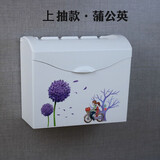 飞之厨 免打孔卫生间纸巾盒草纸箱浴室卫生纸盒塑料厕所纸巾架平板纸 蒲公英