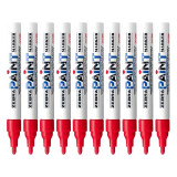 斑马牌（ZEBRA）油漆笔 油性记号笔 大号物流笔签名笔/马克笔 PAINT-MOP 红色 10支装