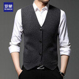 罗蒙毛衣男士马甲背心男坎肩修身型针织衫无袖针织衫打底衫马夹男装