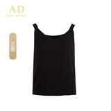 AD时尚套装女白色吊带背心女士露肩打底衫女小背心春夏宽松百搭 黑色T001 L