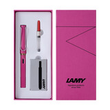 LAMY德国进口 凌美(LAMY)狩猎者钢笔墨水笔礼品笔套装礼盒 含吸墨器+墨胆 小礼盒 高颜值送学生老师 亮粉色EF尖(墨囊礼盒)