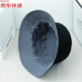 春景步雨双面戴渔夫帽男女夏季韩版学生百搭时尚潮流遮阳防晒圆脸情侣帽子 男士黑色-蓝色 均码男女通用款(56-58cm)