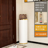 小狗窝 旋转鞋柜门口家用简约时尚创意一体柜入户轻奢鞋架收纳带消毒 轻奢金边 32直径90CM高 6层常规