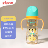 贝亲（Pigeon）PPSU双把手防胀气奶瓶330ml 绅士豹 L号奶嘴 6月+ AA223