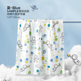 好孩子（gb）婴儿浴巾 儿童竹纤维纱布浴巾 新生儿吸水抑菌防惊跳大包被 【纯棉六层】星际蓝色120*120