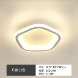 莱盏豪灯 过道灯走廊灯人体感应灯玄关入户创意LED衣帽间阳台灯小吸顶灯 白色C款23CM -28瓦 LED白光