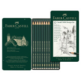 【全网低价】辉柏嘉（Faber-castell）9000铁盒素描铅笔12支套装原装进口专业5h-5b绘画铅笔美术用品素描工具119064