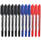 晨光文具美新小双头油性记号笔小头细头马克笔勾线笔儿童绘画学生用黑美术生专用描边彩色速干防水笔不掉色 混色8黑2蓝2红