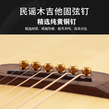 单驰（DANCHET）民谣吉他弦钉牛骨乌木固弦锥木吉他纯铜弦柱吉他压弦器通用配件 黄铜钉一套6个