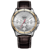 卡西欧（CASIO） 卡西欧(CASIO)手表商务男士运动防水三眼指针时尚石英腕表送男友 白盘皮带MTP-1374L-7A