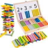福孩儿数数棒儿童益智玩具 盒装100根数学小木棒数字计数棒算数棒算术幼儿园小学生一年级学具启蒙加减法教具
