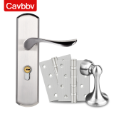 长贝（Cavbbv）门锁室内卧室房门锁现代简约家用静音门锁具厨房卫生间实木门把手 B款门锁+2合页+1门吸