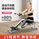 万凯 健身器材家用划船器可折叠收腹机多功能静音室内小区划船机健腹器材 【尊享款】+双杆加固+阻力可调节