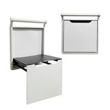 空间缔造者换鞋凳折叠凳玄关隐形壁挂挂墙式门口家用脚凳入户贴墙穿鞋凳 有扶手白色铝制换鞋凳