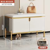 左印（zuoyin）鞋柜换鞋凳一体家用门厅玄关柜简约大容量长凳穿鞋凳翻斗鞋柜 【轻奢款】60CM双门 白+摩尔石纹