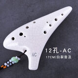 尼乐陶笛12孔初学入门十二孔ac中音C调专业演奏陶埙乐器6送教学 白裂[圆头]送全套配件+视频教