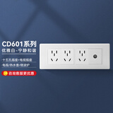 德力西（DELIXI）开关插座面板118型墙壁插座CD601系列白色插座插座拼装组合面板 十五孔插座+电视插座