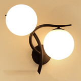 熠豪（YIHAO）美式双头铁艺壁灯过道走廊灯北欧客厅床头灯卧室简约现代LED灯具 6069左配12瓦三色灯泡