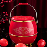 粉爱粉爱你子孙桶结婚用的桶女方陪嫁物品娘家高档痰盂红木马桶婚庆用品大全 红色子孙桶