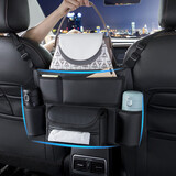 铂呐苓汽车座椅中间收纳袋前排车载坐椅间置物架网兜车内储物盒车载用品 汽车座椅间储物袋【黑色】