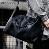 ZEROFRONT男士单肩斜挎包手提包牛津布旅行包大容量电脑包短途出差学生潮流 黑色大号+科技轻面料+适合旅行