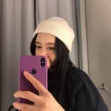 目丸网红时尚暗黑系堆堆帽子女毛线帽潮韩棉帽百搭冷帽月子针织帽秋冬 乳白色 双面针织 55-60cm(有弹力)