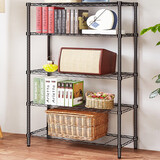 纳典（NADIAN）厨房置物架落地家用储物铁架子书架货架多层仓储收纳架阳台花架 加粗款-黑色烤漆-五层-80*30*150cm