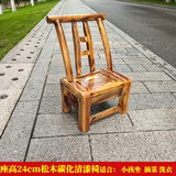 意尔迷老式松木椅农村实木靠背椅家用木质椅餐椅换鞋椅农村乐休闲小椅子 腿高24CM碳化松木清漆