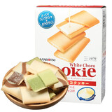 三立 日本进口零食 奶油抹茶巧克力味夹心曲奇饼干休闲零食点心 白巧克力味 90g