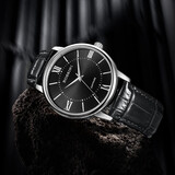 罗西尼手表男士手表启迪系列情侣手表男表商务风石英表皮带男士腕表 【送礼专享】黑皮黑盘男表