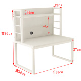 思臣床上书桌上铺悬空大号懒人桌加大学生电脑桌宿舍小桌子床头写字桌 白色/后背全封 长80宽50*高90