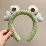 Beautiful princess秋冬新款草莓熊毛茸茸发箍韩版小动物可爱卖萌洗脸高颅顶头箍发饰 7#绿色发箍