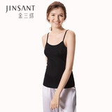 金三塔打底衫真丝基础百搭吊带背心8YZW2B527 黑色7100 L