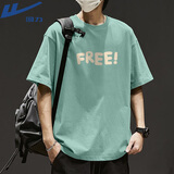 回力（Warrior）美式复古t恤短袖男大字母夏季宽松潮流潮牌青少年打底衫半袖上衣