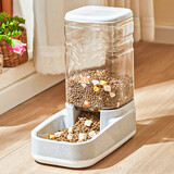 汤琪宠物自动喂食器猫咪饮水机猫盆狗盆狗碗猫粮桶狗狗喝水器猫咪用品 极简灰 3.8L喂食器