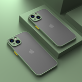 云粼 适用苹果13手机壳磨砂透明iPhone13Pro保护套镜头全包13ProMax防摔壳mini壳 苹果13mini【抹茶色+全屏钢化膜】