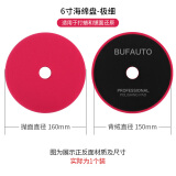 BUFAUTO附件专用12V无线打蜡机自粘配件12V锂电池 进口6寸极细海绵（红）