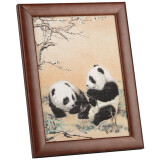 臻臻上品丝绸相框画摆件中国风特色外事礼品送老外北京特色商务纪念品 熊猫【礼盒+手提袋】