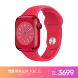 Apple Watch Series 8 智能手表GPS + 蜂窝款41毫米红色铝金属表壳红色运动型表带 MNJ33CH/A
