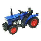 凯迪威工程汽车模型合金拖拉机模型农场机械仿真男孩儿童礼品农用玩具车 方头声光版拖拉机-蓝
