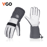 Vgo 零下20度适用 滑雪手套 男 冬季滑雪 户外运动 羊皮 防水加厚保暖 GA8435FW 石像灰 M（掌围22.1-22.8 中指8-8.2）